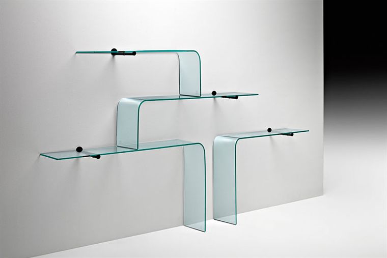 curve glass shelf