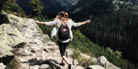 woman hiking