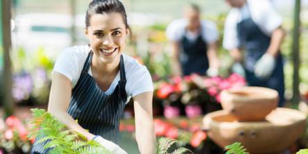 happy woman in the garden