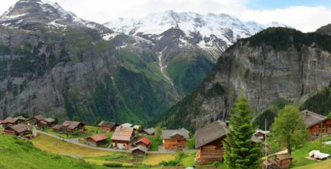 Picturesque Village of Gimmelwald, Switzerland