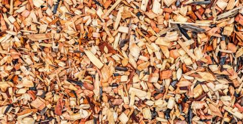 Wooden mulch wood chips