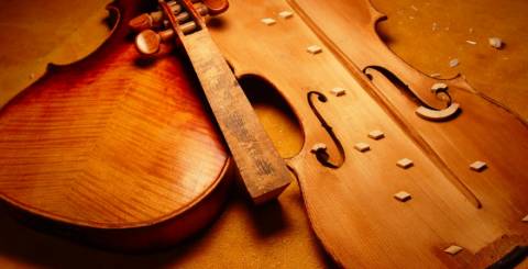 Violin wood Repaired violin