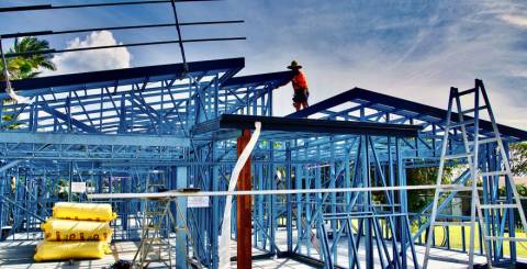 steel building under construction