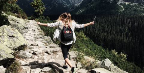 woman hiking