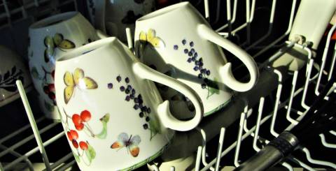 A Modern Dishwasher with Mugs Modern Dishwasher