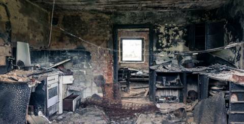 Kitchen fire property damage