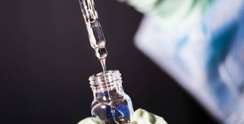 clear glass bottle