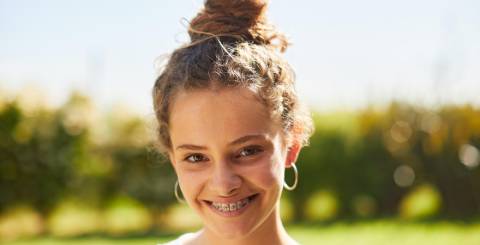 woman with braces