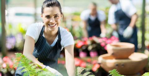 happy woman in the garden