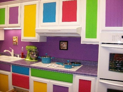 Renovate the kitchen by painting cupboard doors