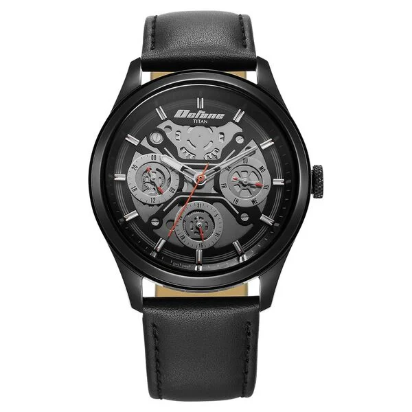 Black Leather Strap Watch