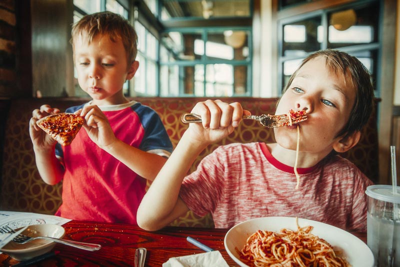 children eating their favorite food