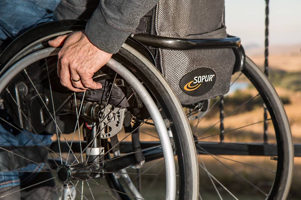 Senior man in wheelchair